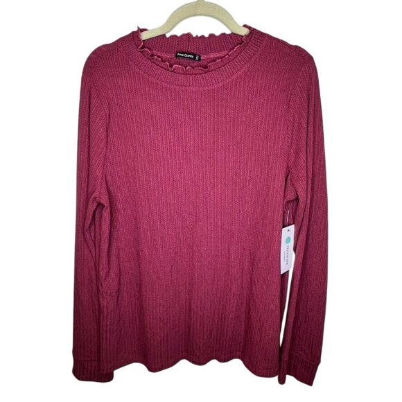 Pink Clover Stitch Fix Ribbed Long Sleeve Knit Top Size XXL Rose Pink NWT - Picture 1 of 6